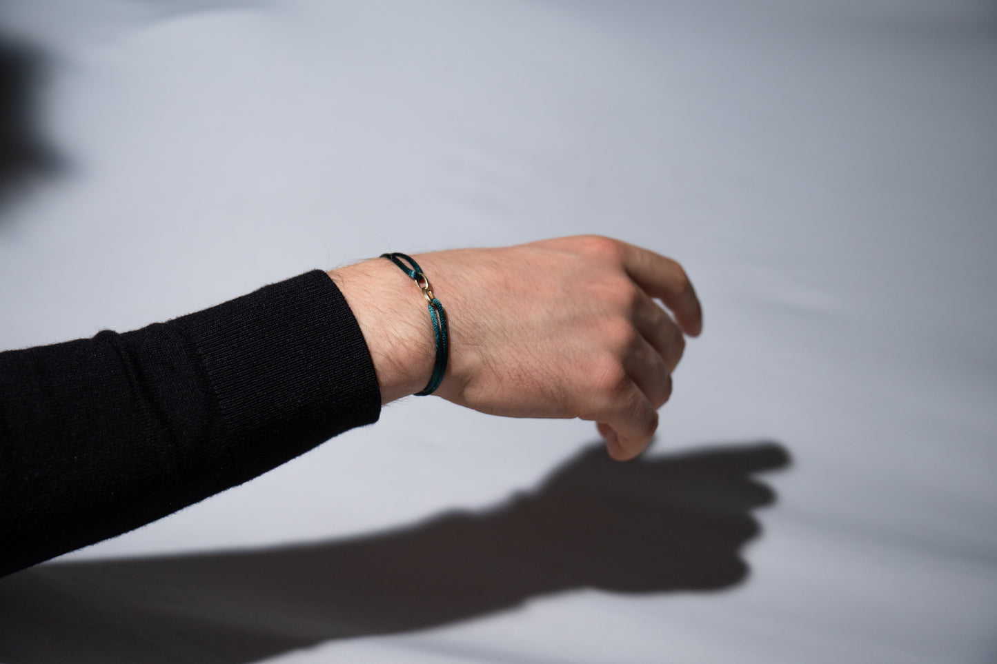 Satin Armband mit 14k Gold, Grün