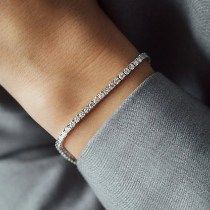 Tennisarmband mit 925er Silber, Weiß