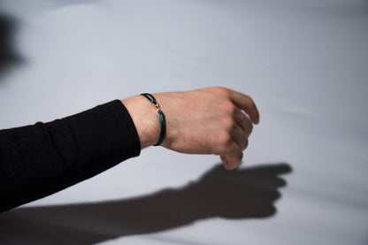 Satin Armband mit 14k Gold, Grün