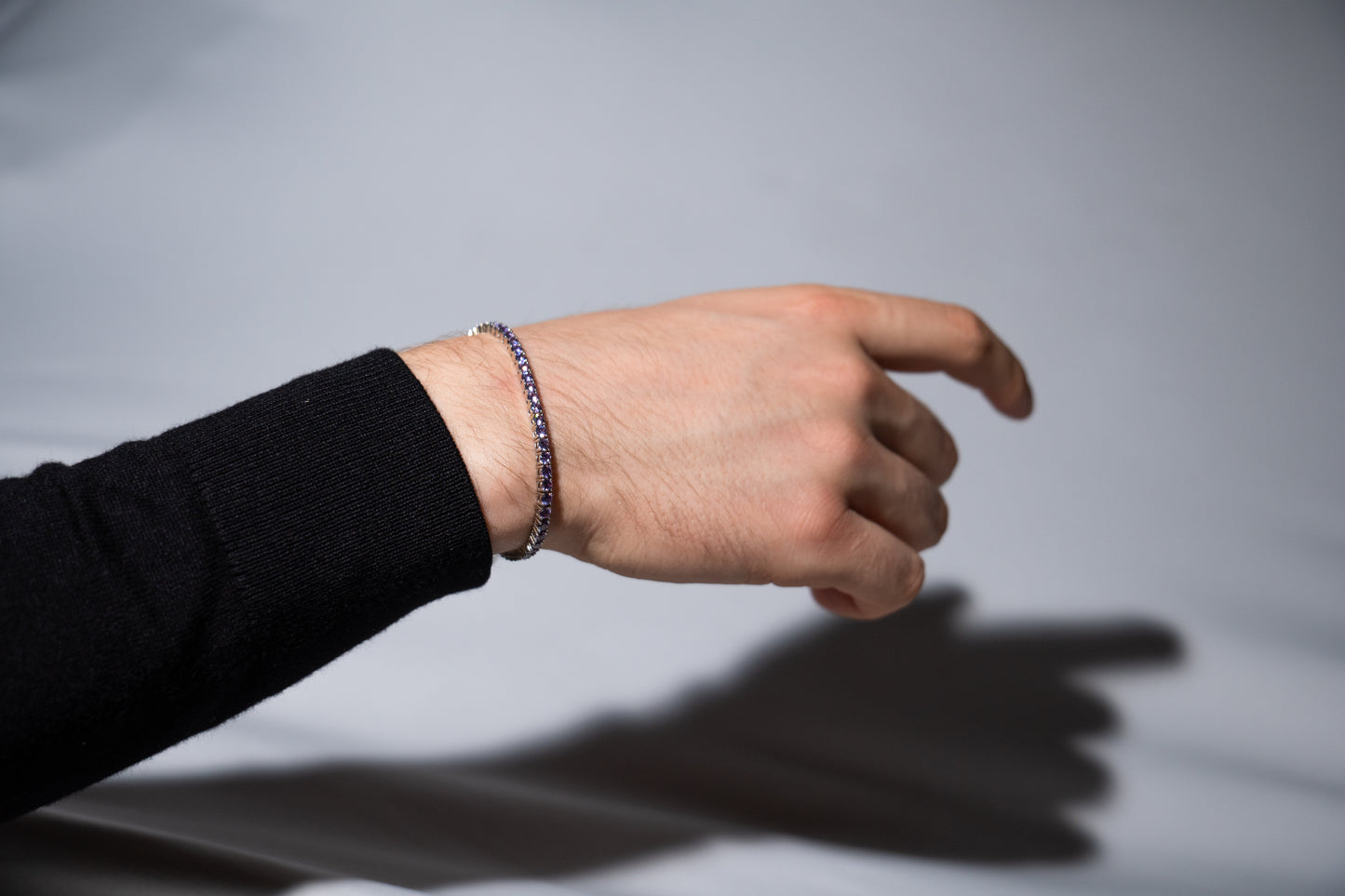 Tennisarmband mit 925er Silber, Lila