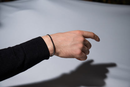 Tennisarmband mit 925er Silber, Schwarz