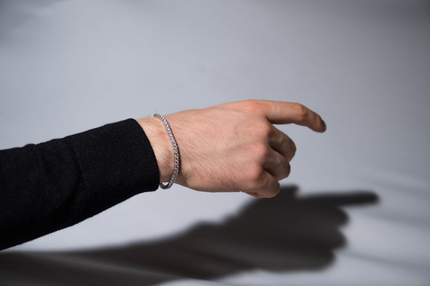 Tennisarmband mit 925er Silber, Weiß