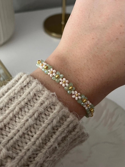 Blumen Armband Grün